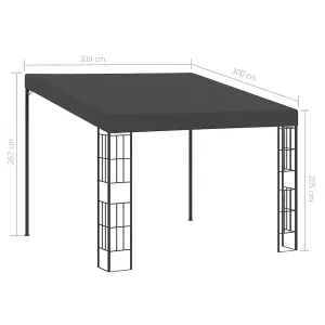 Berkfield Wall-mounted Gazebo 3x3 m Anthracite Fabric