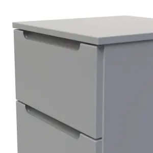 Milan Ready assembled Grey 3 Drawer Bedside chest (H)685mm (W)370mm (D)390mm