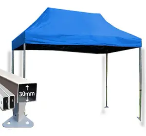 3m x 4.5m Trader-Max 30 Instant Shelter Pop Up Gazebos Frame & Canopy - Royal Blue