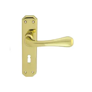 Eden Lock Door Handle Polished Brass