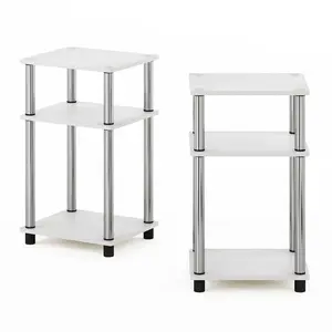 Colwyn 2 Piece Side Table Set White Oak/Chrome