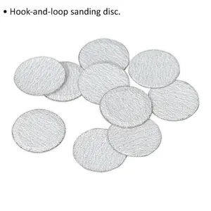 10 Pack of 50mm Hook and Loop Mini Sanding Discs - 60 Grit Aluminium Oxide for Precision Sanding