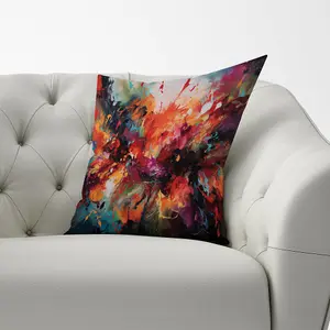 A Vibrant Abstract Painting Of Halloween Cushions 33cm x 48cm