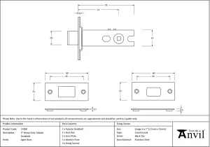 From The Anvil Aged Brass 3" Heavy Duty Tubular Deadbolt