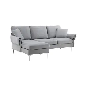 L Shape Toulouse Sofa Set , Grey Fabric