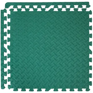 Interlocking EVA Gym Yoga Mats in Green Anti-Fatigue Soft Foam Exercise Play Floor Tiles