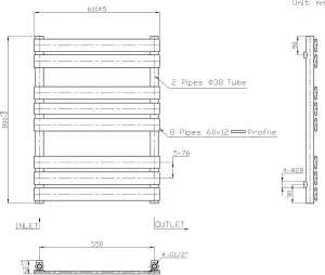 Rinse Bathrooms Smart WiFi Thermostatic Electric Bathroom Flat Panel Heated Towel Rail Radiator with Timer 800x600mm - Chrome