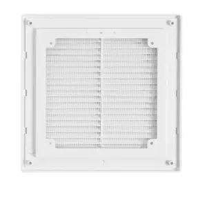 SQUARE air vent with no screws visible cover plate and fly screen,flat back (210mm high x 210mm wide)