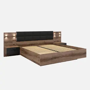 Austin Luxury Ottoman Storage Bed with LED Lights and Lift Up Frame -  Super King Size