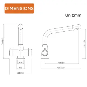 BATHWEST Kitchen Mixer Tap with Swivel Spout Dual Lever Knob Chromed Brass Modern Kitchen Sink Tap