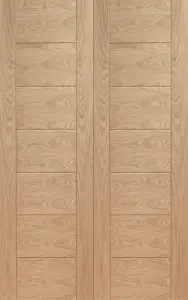 Palermo Internal Oak Rebated Door Pair  - 1981 x 1524 x 40mm (60")