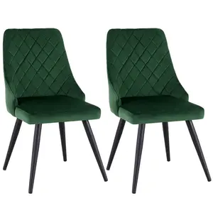 Clocher Upholstered Chair (Set of 2) Dark green