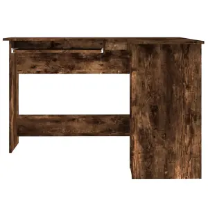 Berkfield Corner Desk Smoked Oak 120x140x75 cm Engineered Wood