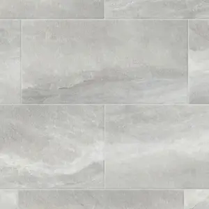 Perla Grey Matt Stone effect Ceramic Indoor Wall & floor Tile, Pack of 6, (L)600mm (W)300mm