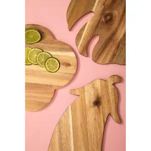 Interiors by Premier Leaf Design Chopping Board, Natural Wood Chopping Board For Kitchen Counter Top, Wood Chopping Board