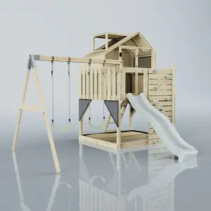 PolarPlay Kids Climbing Tower & Playhouse with Swing and Slide - Swing Haldor Mist