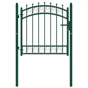 Berkfield Fence Gate with Spikes Steel 100x100 cm Green