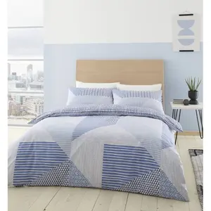 Larsson Geo Duvet Cover Set Blue / Double - 2 Standard Pillowcases