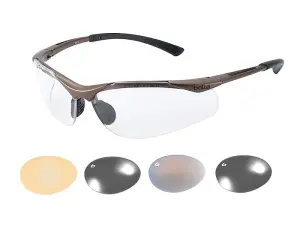 Bolle CONTPSI Contour Spectacles Bronze Nylon Frame Clear Anti-Scratch/Fog Lens