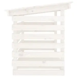 Berkfield Firewood Rack White 108x73x79 cm Solid Wood Pine