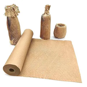 50m (1 Roll) Brown Honeycomb Packing Wrapping Void Filling 400mm Hive Cushioning Paper Roll