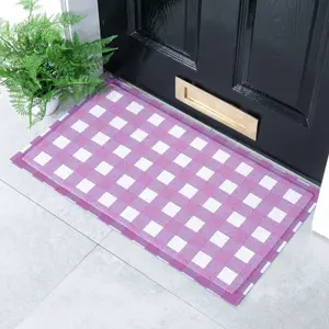 Lilac Gingham Doormat (70 x 40cm)