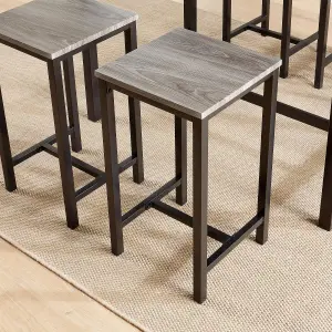 Home Source Nicosia Grey Table and Bar Stool Set