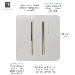 Trendiswitch White 2 Gang 2 Way 10 Amp Switch