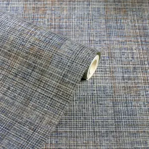 Arthouse Country Tweed Navy Wallpaper