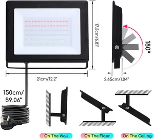 50W RGB Colour Changing Floodlight Dimmable Wall Washer Party Stage Light IP65