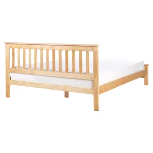 Wooden EU King Size Bed Light Natural Wood MAYENNE