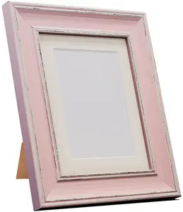 Scandi Distressed Pink Frame with Ivory Mount for Image Size 6 x 4 Inch