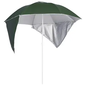 Berkfield Beach Umbrella with Side Walls Green 215 cm