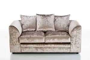 Furniture Stop - Chicco Velvet Fabric 3+2 Seater Sofa Set