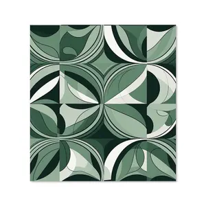 Geometric Green Black Premium Glass Kitchen Splashback W700mm x H650mm