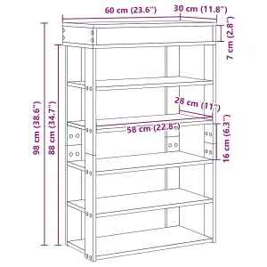 Berkfield Shoe Rack Black 60x30x98 cm Engineered Wood