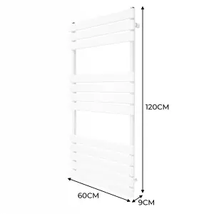 Flat Panel Towel Radiator - 1200mm x 600mm - White