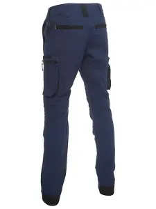 BISLEY WORKWEAR FLX & MOVE STRETCH UTILITY CARGO TROUSER WITH KEVLAR KNEE PAD POCKETS BLACK 40R