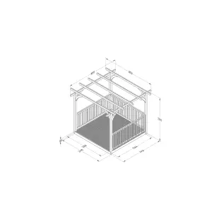 Forest Garden Natural Rectangular Pergola & decking kit, x4 Post x3 Balustrade (H) 2.5m x (W) 3m