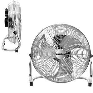 Senelux 16 Inch Chrome Cooling Gym Fan