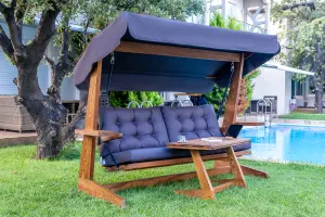 Viva Solid Wood Porch Swing with Canopy 2400 MM