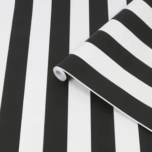 Superfresco Easy Black & white Stripe Smooth Wallpaper