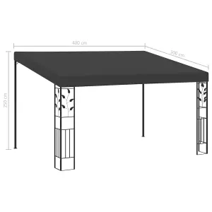 Berkfield Wall-mounted Gazebo 4x3x2.5 m Anthracite