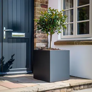 60cm Zinc Galvanised Matte Grey Square Planter