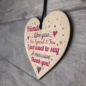 Red Ocean Friendship Best Friend Gift Handmade Hanging Wooden Heart Plaque Birthday Christmas Thank You Gift For Friend