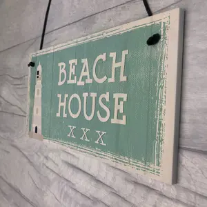 Red Ocean Beach House Shabby Chic Bathroom Sign Vintage Nautical Plaque Beach Home Seaside GIFT Accessories