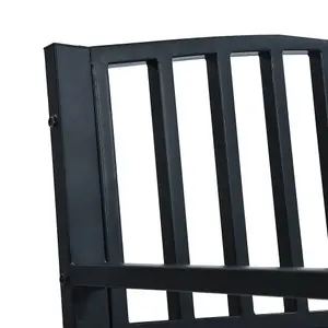 Berkfield Garden Bench 125 cm Black Steel