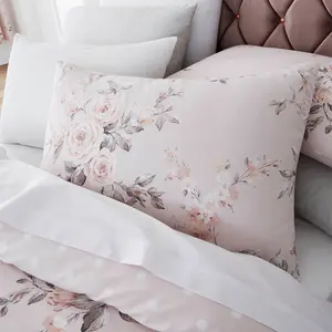 Canterbury Floral Reversible Double Duvet Cover Set with Pillowcases with Pillowcases Blush / Double Duvet Cover + 2 Standard Pillowcase