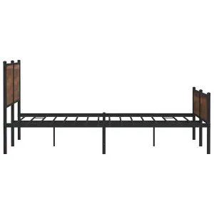 Berkfield Metal Bed Frame without Mattress Brown Oak 200x200 cm