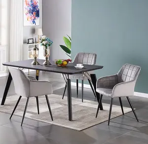 Camden Cosmo LUX Dining Set, a Table and Chairs Set of 4, Black/Light Grey